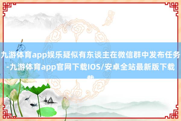 九游体育app娱乐疑似有东谈主在微信群中发布任务-九游体育app官网下载IOS/安卓全站最新版下载