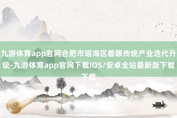 九游体育app官网合肥市瑶海区着眼传统产业迭代升级-九游体育app官网下载IOS/安卓全站最新版下载