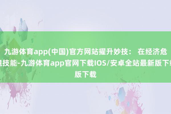 九游体育app(中国)官方网站擢升妙技： 在经济危境技能-九游体育app官网下载IOS/安卓全站最新版下载